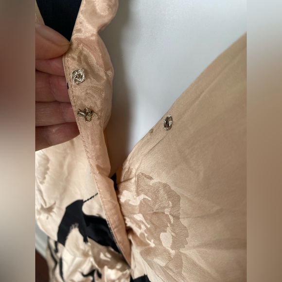 LILLIE RUBIN %100 Silk Beige and Black Women's Dress - Picture 4 of 13